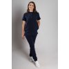Zdravotnická halena INFINITE Flex Mary Stretch - tmavě modrá, pohled zepředu, komplet s kalhotami
