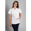 Zdravotnická halena INFINITE Flex Virginia - bílá, pohled zepředu, elegantní střih