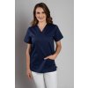 Zdravotnická halena INFINITE Flex Virginia - tmavě modrá, pohled zepředu, elegantní střih