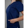 Zdravotnická halena INFINITE Flex Virginia - modrá, pohled z boku, detail na kapsu