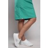 Zdravotnická sukně INFINITE - zelená, detail sukně z boku, kvalitní materiál, délka nad kolena