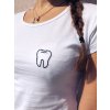 Tričko s ruční výšivkou zubu Glance dámské (Velikost XXL), T-shirt z ręcznie haftowanym zębem Spojrzenie damski (rozmiar XXL)
