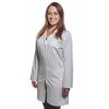 Lékařský plášť INFINITE MedStyle dámský, pohled mírně z boku, rovný střih, dlouhé rukávy