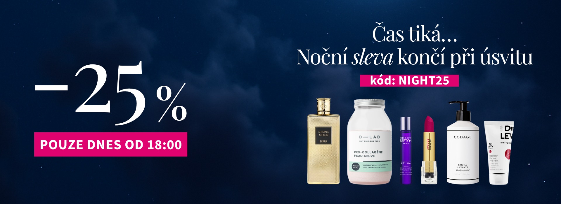 Night shopping - 25 % sleva pouze do 7:00 rana