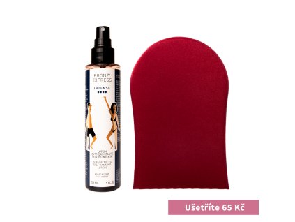 Tónovací samoopalovací mlha na obličej i tělo – Intense + Rukavice na aplikaci samoopalovací mlhy na tělo