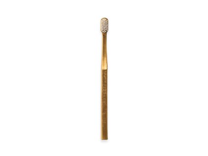 Zlatý zubní kartáček – bílá středně tvrdá hlavice  Toothbrush Gold/White Medium