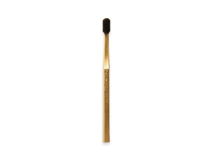 Zlatý zubní kartáček – černá středně tvrdá hlavice  Toothbrush Gold/Black Medium