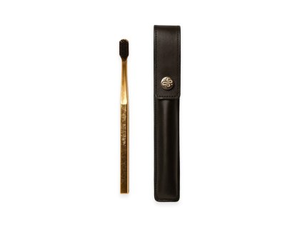 kit001 leather case buttonblack toothbrush soft 1