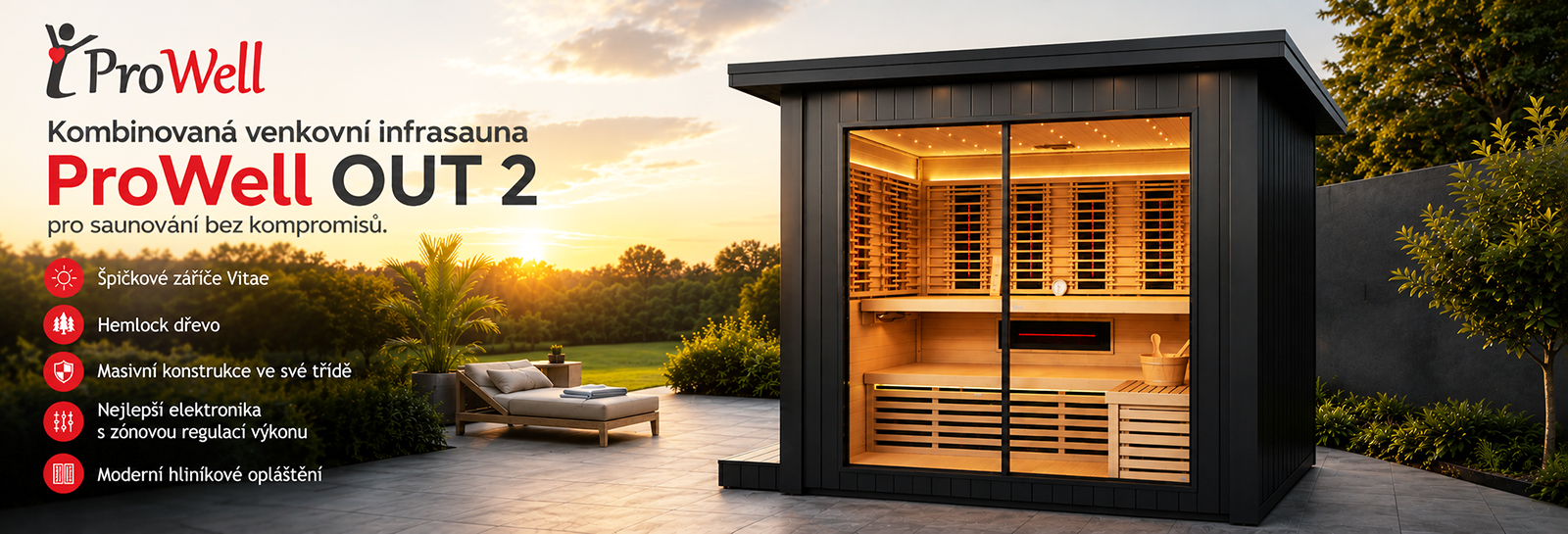 kombinovana venkovni sauna prowell