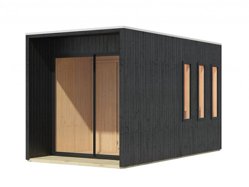 Venkovní finská sauna Woodia WO36 - černá antracit