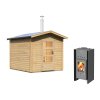 finská sauna KARIBU BOSS 1 (40417) s předsíní natur SET LG3778