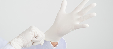 Latexové rukavice bez pudru