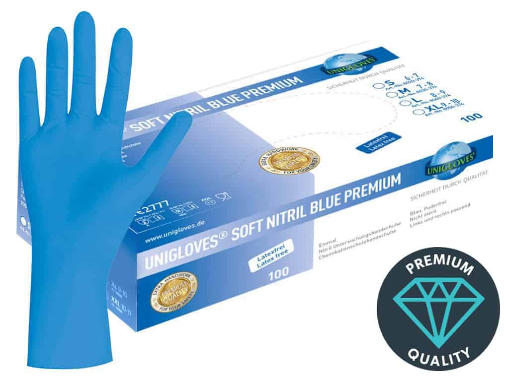 unigloves soft nitril blue premium nitrilové rukavice