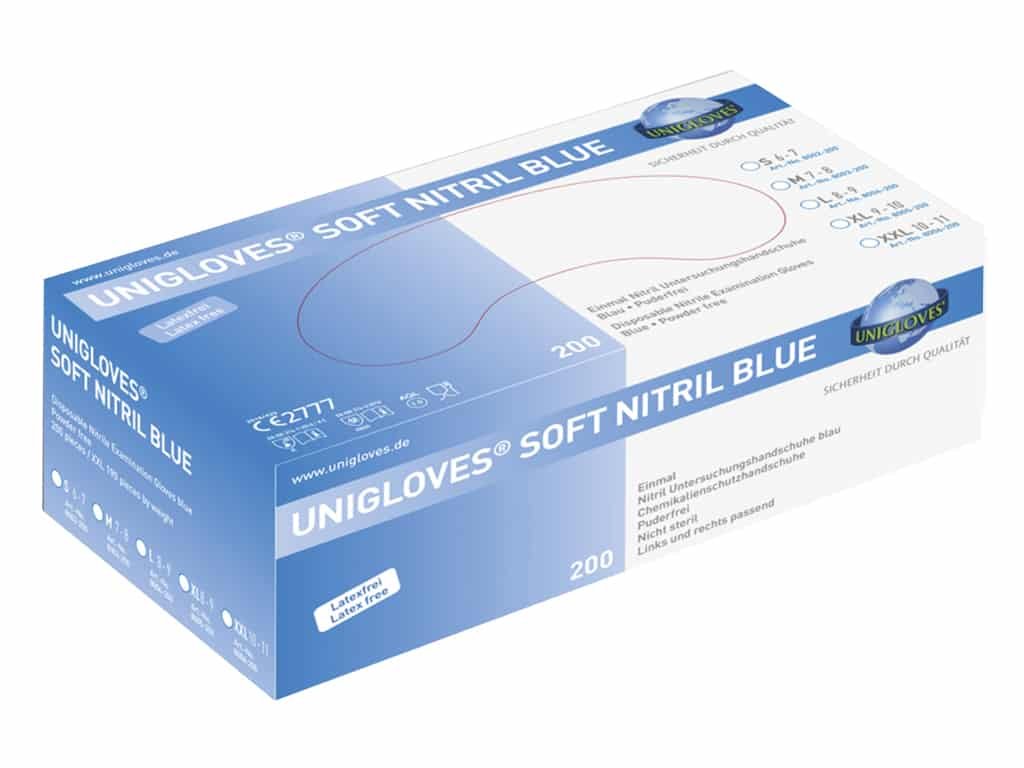 unigloves soft nitril blue 200