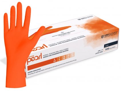 oranžové nitrilové rukavice unigloves orange pearl 2024