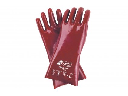 160435 PVC rukavice proti chemikáliím červené