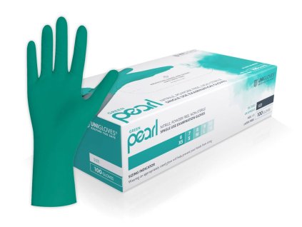 zelené nitrilové rukavice unigloves green pearl 2025