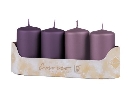 Sviečky 40 x 75mm metal mat 4 ks