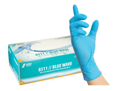 nitras nitrilove rukavice blue wave 8311