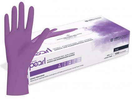 fialové nitrilové rukavice unigloves violet pearl 2024
