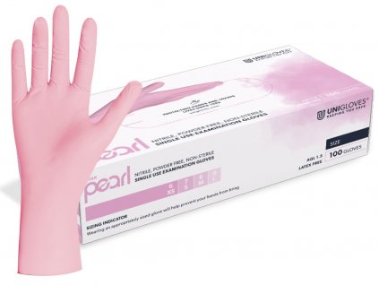 růžové nitrilové rukavice unigloves pink pearl 2024