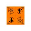 oranžové kuchyňské ubrousky halloween dýně a létající čarodejnice