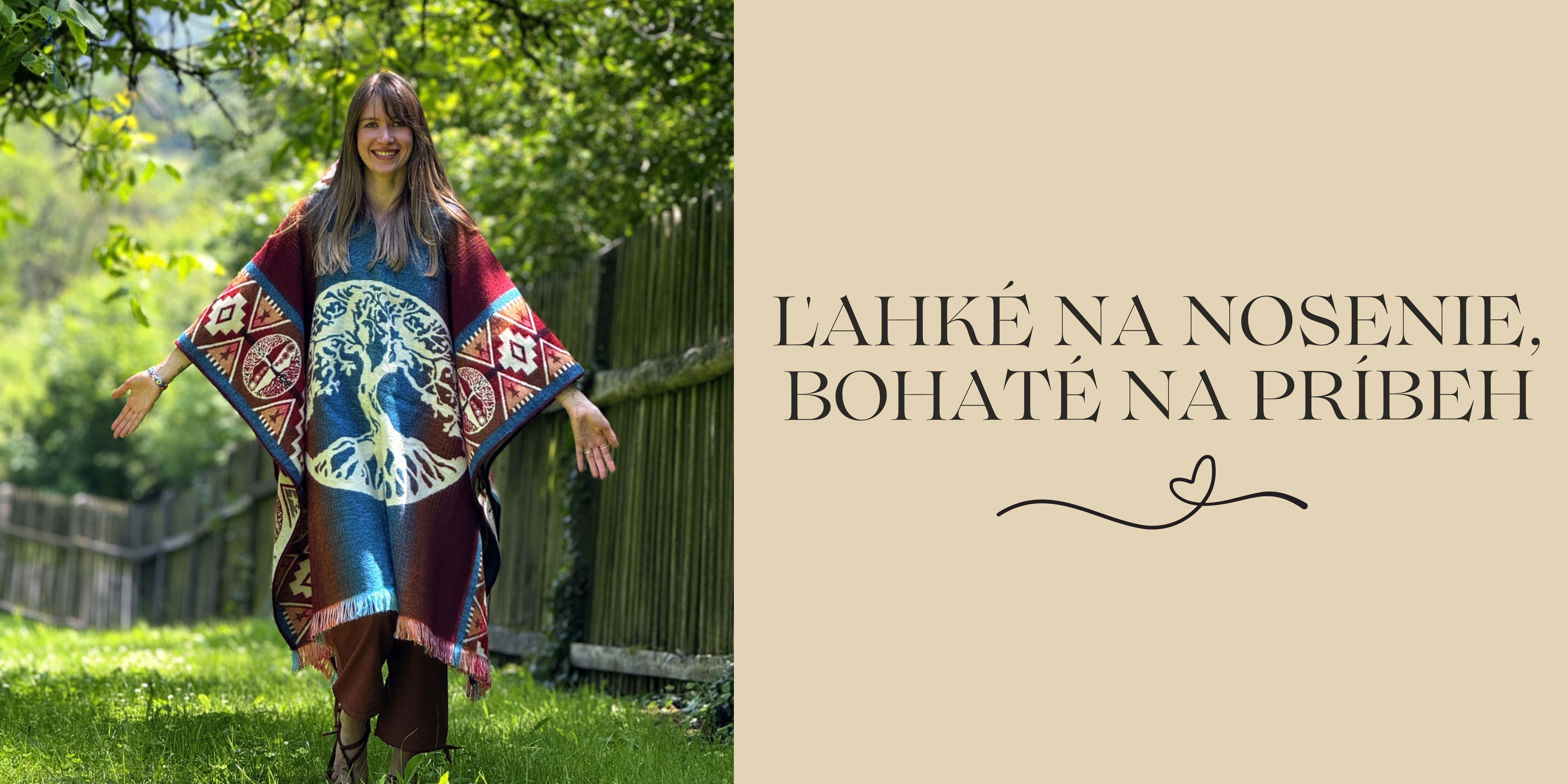 Akrylové pončo strom života