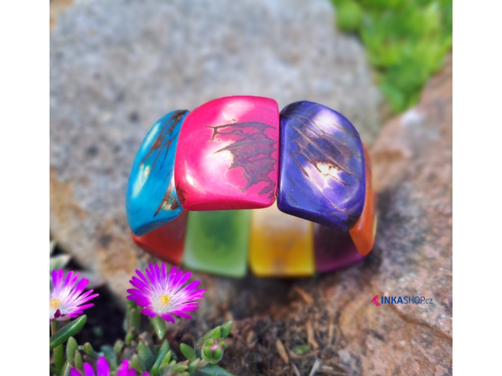 Náramek z tagua - barvený