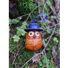 Sovička s kloboukem vyrobená z dýně