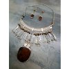 Set - náhrdelník a náušnice z kamene/semínek