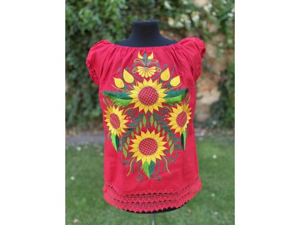 Blúzka s ľudovou výšivkou slnečníc