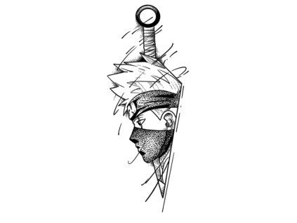 Kakashi - Kunai – dočasné tetování INked