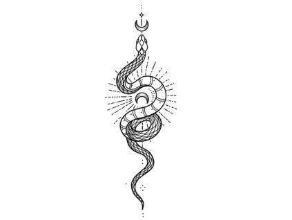 Měsíční had – dočasné tetování INked