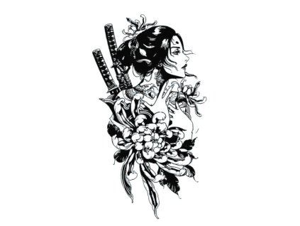 Samurajská elegance – dočasné tetování INked
