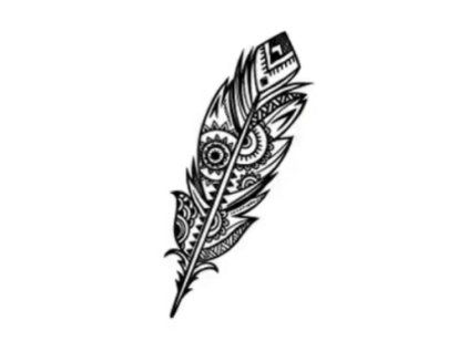 Zdobené pírko – dočasné tetování INked