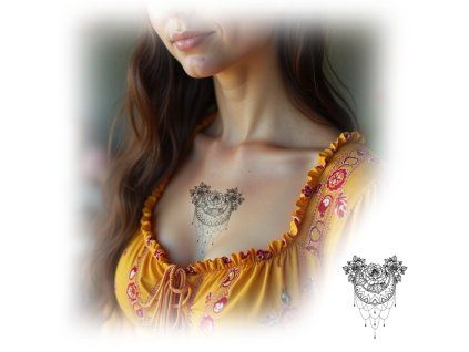 Měsíční růže – dočasné tetování INked