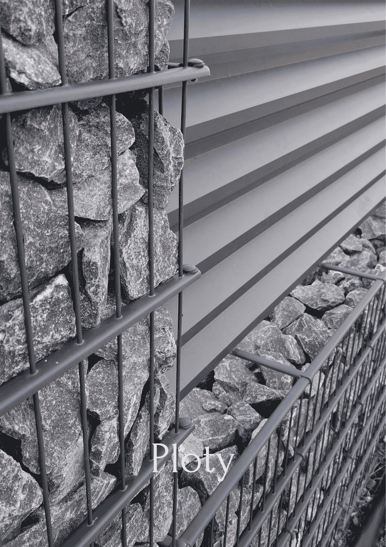 Moderní gabionový plot s kovovou konstrukcí – designové oplocení v industriálním stylu od INKOL.cz