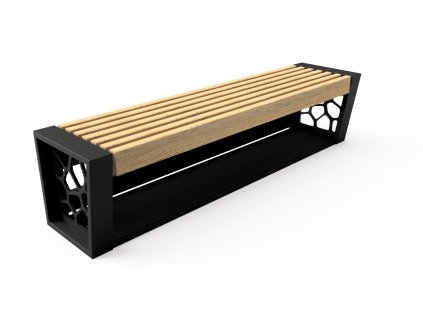 designova kovova lavicka s drevenym sedakem lavicka laura 01