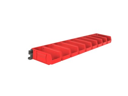 dilensky organizer s plastovymi boxy a kovovym drzakem inkol 1000mm cerveny