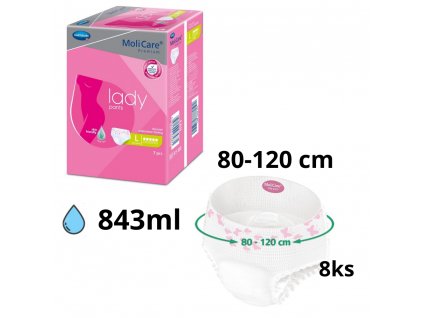 MoliCare Premium lady pants 5 kvapiek M inkontinenčné naťahovacie nohavičky 8ks