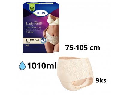 TENA Lady Pants Creme M dámske naťahovacie inkontinenčné nohavičky, krémové 9ks