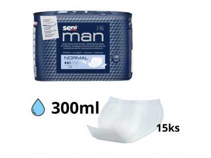 SENI MAN Normal vložky urologické pre mužov, savosť 300 ml, 15 ks