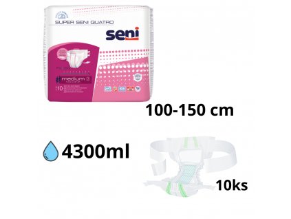 Seni SUPER QUATRO large 3 plienkové nohavičky, pás 100 150cm, 10ks