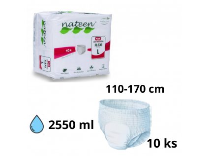 Nateen Flexi Plus veľ. L/XL – nohavičky plienkové (10ks)