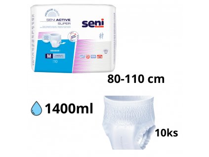 Seni ACTIVE SUPER Medium navliekacie nohavičky (obvod pás 80 110cm) 10ks