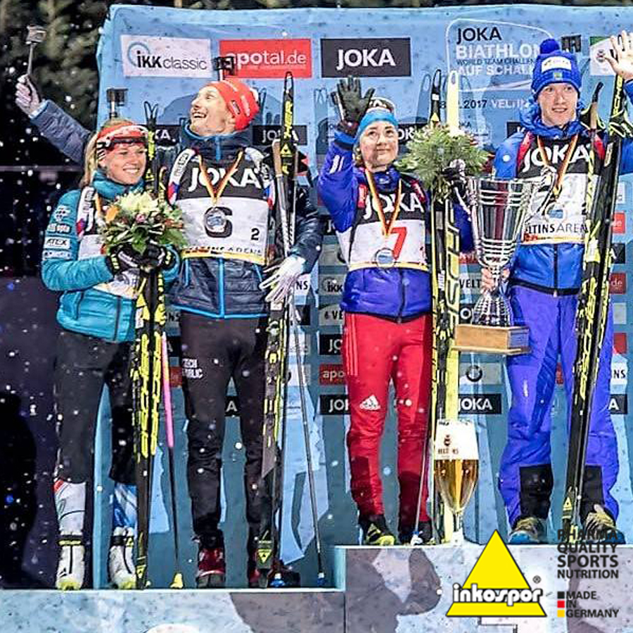 Eva Puskarčíková a Ondřej Moravec vybojovali druhé místo na Biathlon auf Schalke