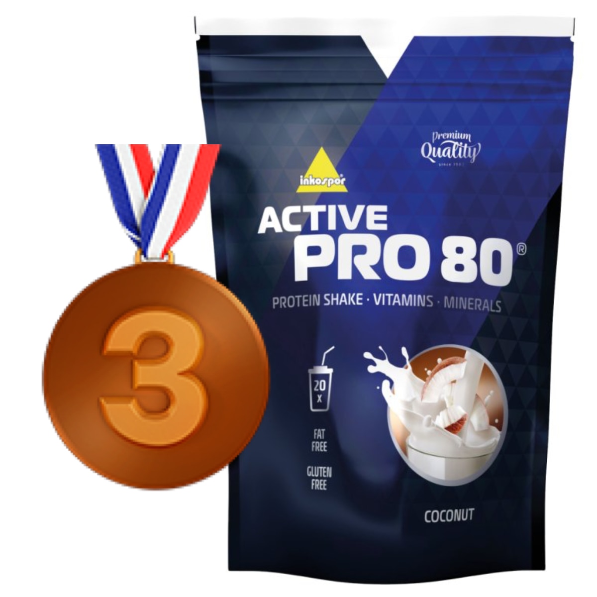 Inkospor ACTIVE PRO 80 Protein 500 g příchuť: Kokos (3. nejoblíbenější)