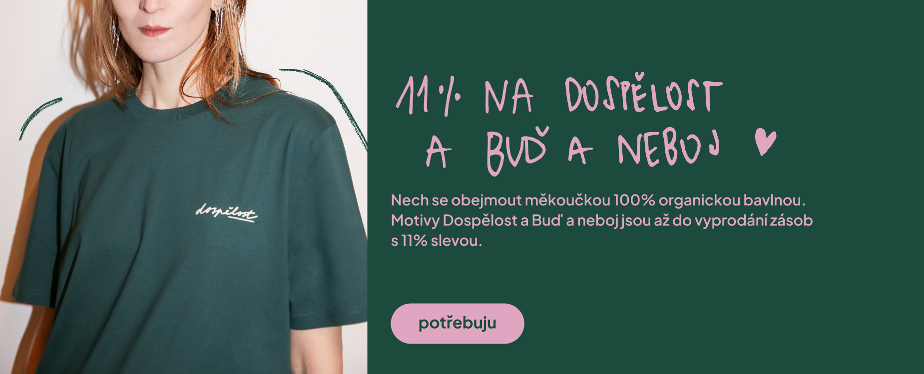 inkoustová tečka: triko Buď a neboj