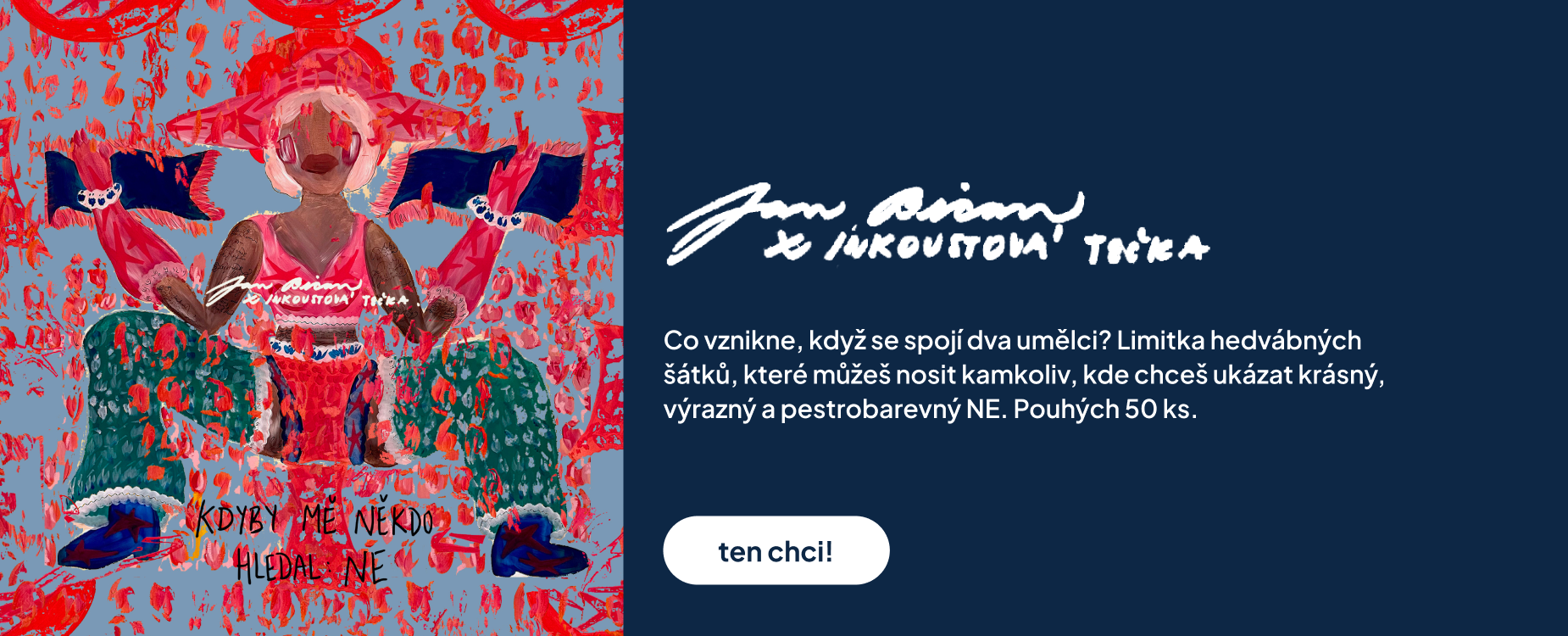 šátek NE: inkoustová tečka & Jan Bican