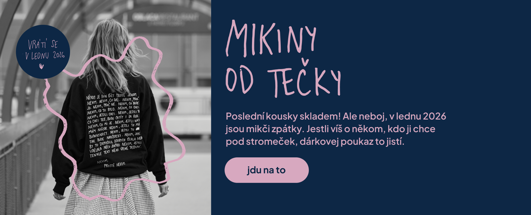 inkoustová tečka: mikina NE a NEVIM